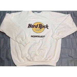 Hard Rock Cafe Sweatshirt Honolulu Vintage XL White 80s Crewneck White